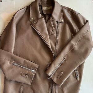 H&M Women's Brown Leather Jacket